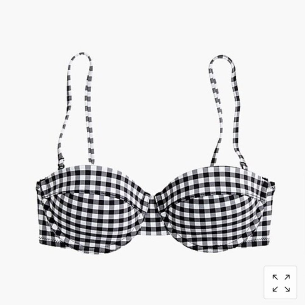 J.Crew Demi Underwire Gingham Bikini Top